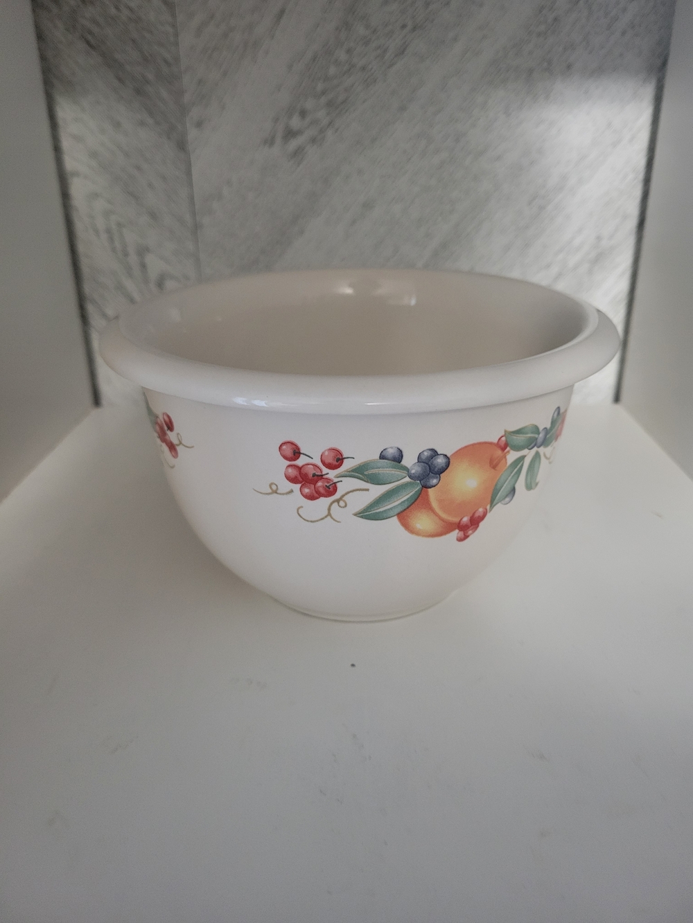 Corelle White Ceramic Mixing Bowl with Fruit Medley